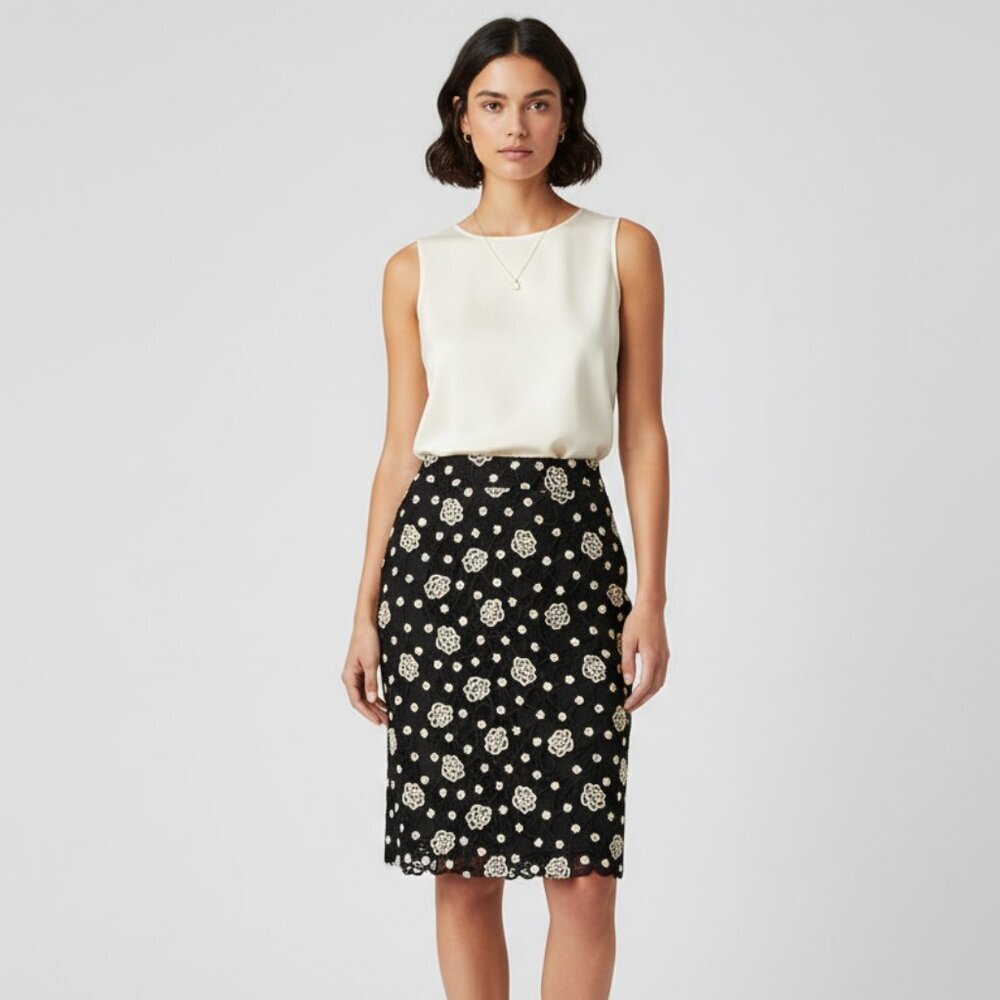 Mercer & Madison Floral Crochet Lace Skirt